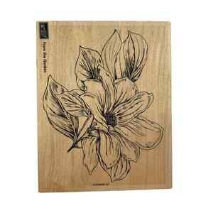 STAMPIN UP Wooden Rubber Stamp Floral From the Garden Botanical Art